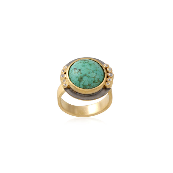 Turquoise 2 tone ring