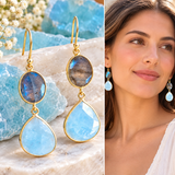 "Double drop" with Labradorite and Rainbow moonstone