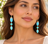 "Elongated" marquee shaped earring