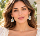 "Pear" shaped mozaic earring