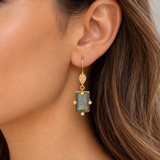Labradorite (prong setting) earring