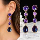 "Multi drop"amethyst earring