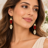 Double oval shaped earring