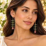 Free form Green tourmaline with pink tourmaline at bottom