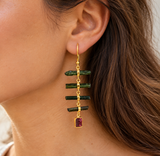 Free form Green tourmaline with pink tourmaline at bottom