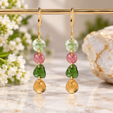 Multi tourmaline drop earrings