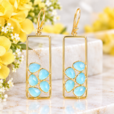 "Mozaic" Aqua chalcedony earring
