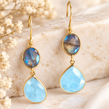 "Double drop" with Labradorite and Rainbow moonstone