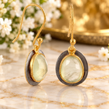 2-tone prehnite earring