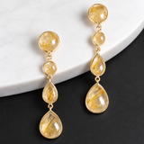 "Multi drop" yellow rutilated earring