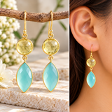 "Circle and marquee" shaped earring
