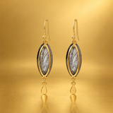 Black rutilated quartz 2-tone earring