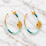 Threaded hoop earring