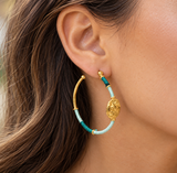 Threaded hoop earring