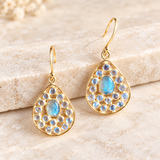 "Pear" shaped mozaic earring