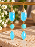 "Elongated" marquee shaped earring