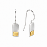 two tone rectangular earring