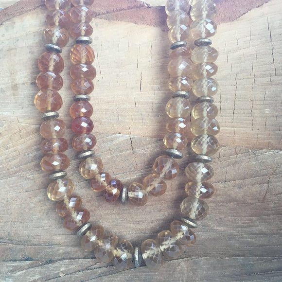 Citrine with vermeil beads