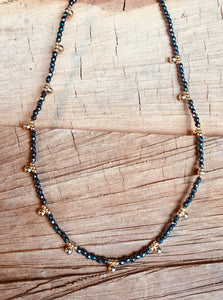 Hematite with vermeil necklace