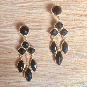 "Chandelier" black onyx earrings
