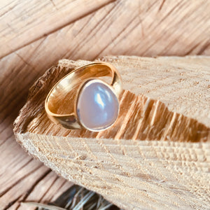Light Blue Chalcedony "one stone" ring