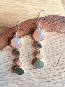 " Multi drop" earring with Peach Moonstone