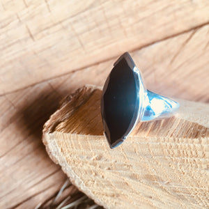 Black Onyx "marquee" shaped ring.